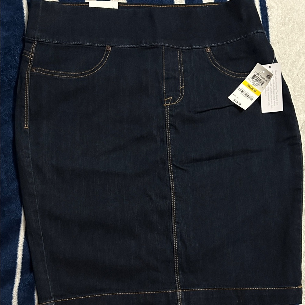 Style  & Co Dark Denim Skirt Mini Skirt Sz Medium NWT